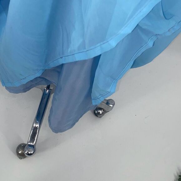 Handmade Women's Sleeveless Chiffon Crochet Knit Maxi Dress Fairy Core Blue Smal - Picture 15 of 16